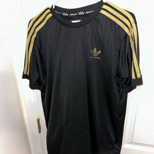 Adidas Black and Gold Short Sleeve Tee
